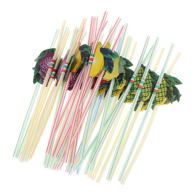 50 шт. Гавайские 3D фруктовые коктейльные соломинки зонтики соломинки для питья украшение для вечеринки
