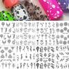 Floral Feather Simple Drawing Women Nail Sticker Decal Beauty DIY Manicure Tools