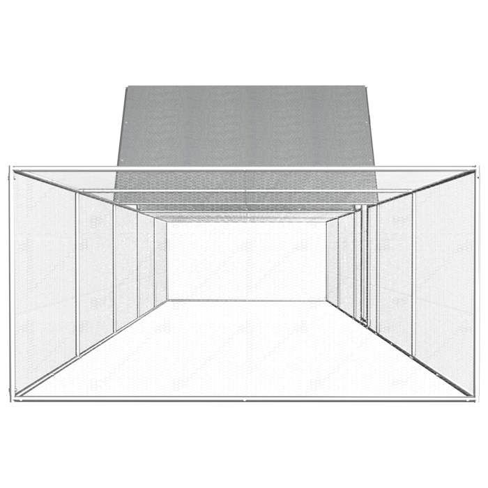 VidaXL Chicken Coop Enclosure Hutch Cage Animals Rabbit Duck 10x2x2 M Steel 144563