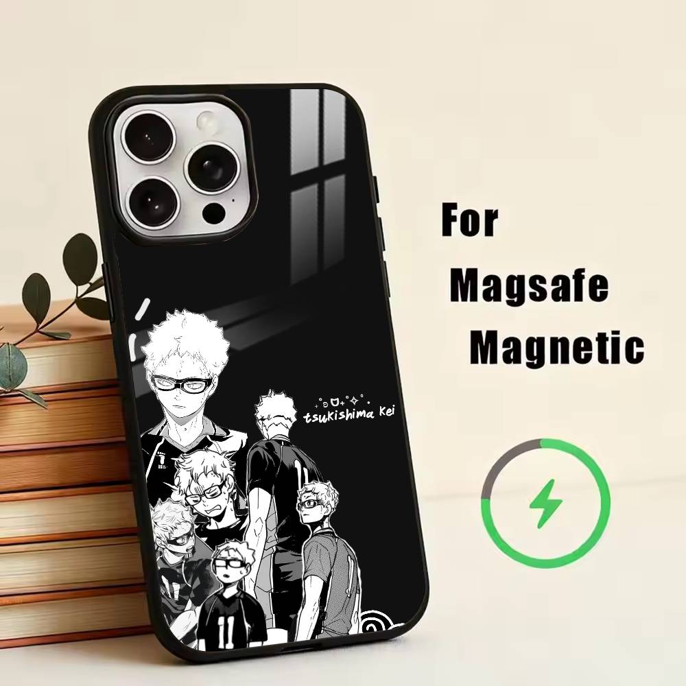 T-Tsukishima K-Kei Чехол для iPhone 17, 16, 15, 14, 13, 12, 11 Plus, Pro Магнитный с Magsafe Беспроводная зарядка