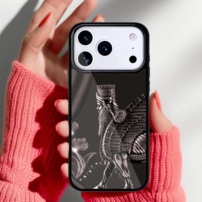 Ламассу Ассирийский Крылатый Лев Чехол для Телефона для iPhone 17 16 15 14 13 Pro Max Задняя Крышка для 12 11 Pro Coque