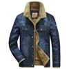 Winter Denim Jacket Men Windbreaker Fleece Thick Warm Mens Jacket Outwear Jeans Coat Male Multi-pockets Cowboy Clothing Mens