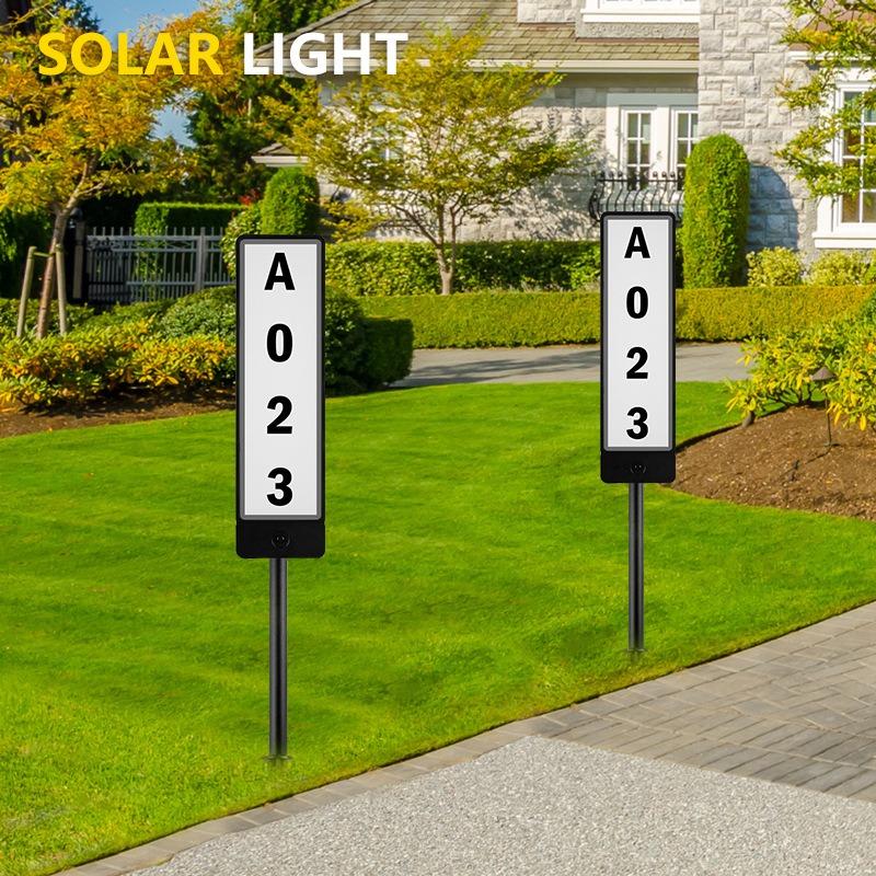 Новые солнечные заземляющие вилки для дверных знаков, светящиеся двухсторонние светодиодные лампы, уличные указатели адресов