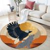 Eagle Wolf Round Area Rug,Carpet Rug for Living Room Bedroom Sofa Playroom Decor,Non-slip Floor Mat