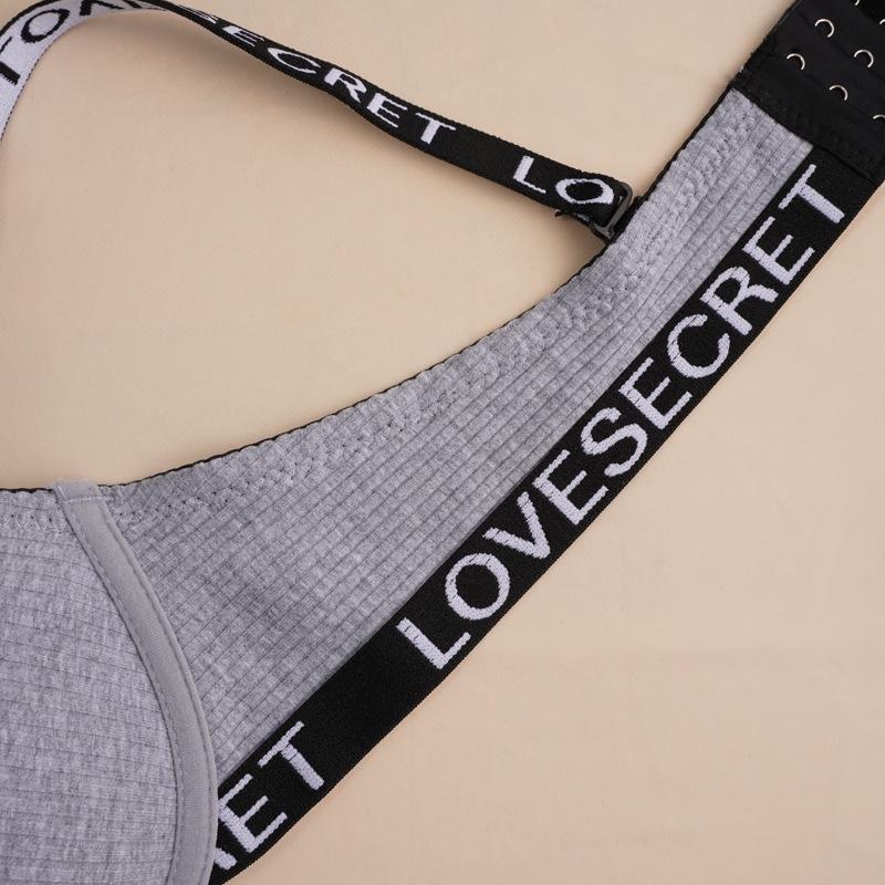 Sexy underwear Chang Lizi new product spot letter black cotton mold with steel ring fashion adjustment bra wholesale