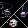 Fashion Aurora Square Sugar Necklace Austrian Crystal Forest Clavicle Chain Accessories Japanese Korean Pendant Women's Short Necklace