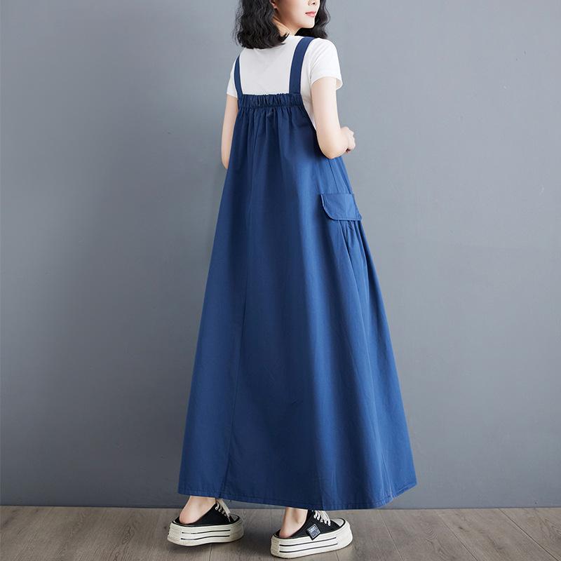 Элегантный летний корейский сарафан большого размера на тонких бретелях