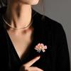 Elegant Delicate High-End Peony Flower Pearl Enamel Brooch  Luxury Clothing Accessories Coat Pins Corsage Holiday Gifts