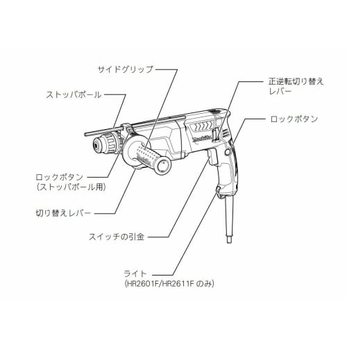 Перфоратор Makita AC100V тип 26 мм SDS+ HR2601F