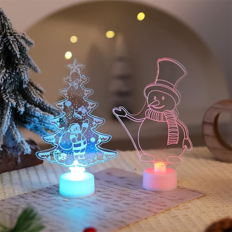 Светящаяся акриловая LED-декорация Рождественское украшение Рождественский декоративный ночник для детской комнаты Вечеринки Настольный дисплей
