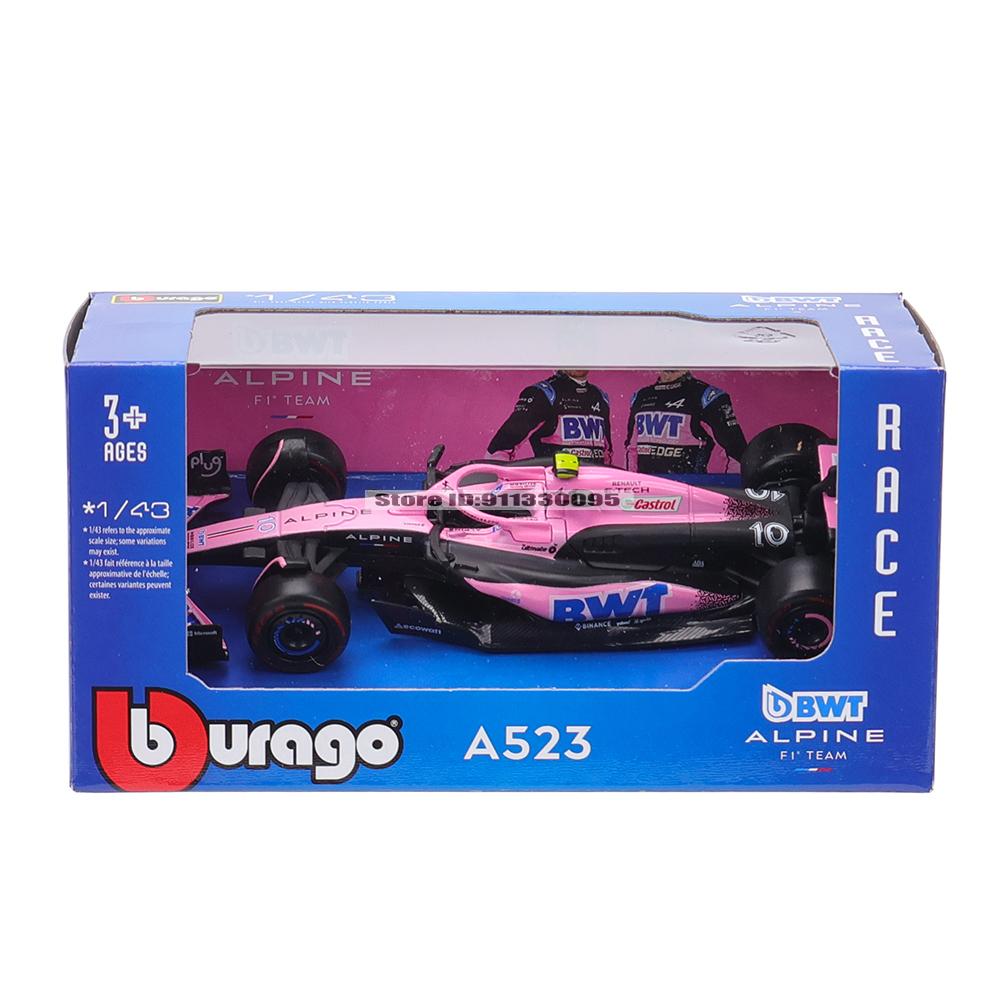 Ббураго 1:43 НОВЫЙ 2023 Команда Alpine F1 A523 №10 Пьер Гасли №31 Эстебан Окон Формула-1 Сплав Супер Игрушка Литая модель автомобиля