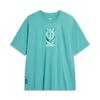 Li Ning X OG_Slick Collaboration Skateboard Series Graphic Print Sweat-Absorbing Loose Short Sleeve T-Shirt Unisex T-Shirts Frosted-Green AHST481-6