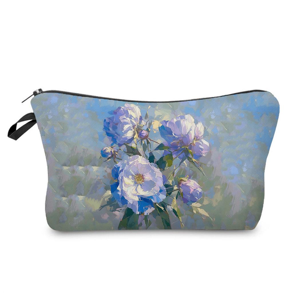 Women Oil painting of flowers Print Cosmetic Bag Toiletries Organize Travel Storage Case 6386