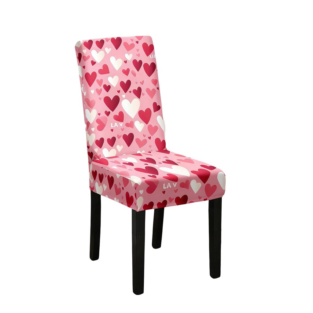 Valentine's Day Chair Covers, Elastic -shaped Polka Dot Chair Covers, Suitable For Kitchens, Hotels, And Banquet Halls.