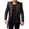 Men's Genuine Lambskin Black Leather Jacket Stylish Motorcycle Bomber Biker Outerwear MJ 58