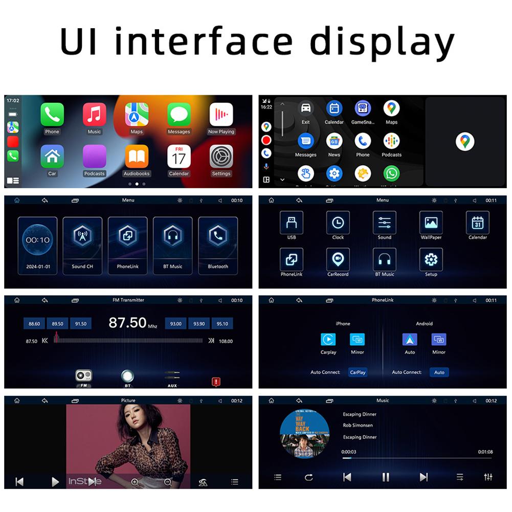 10,26-дюймовый автомобильный мультимедийный проигрыватель HD с сенсорным экраном, беспроводной мультимедийный видеоплеер Carplay, Mirrorlink, портативный MP5-плеер, автомобильный видеорегистратор