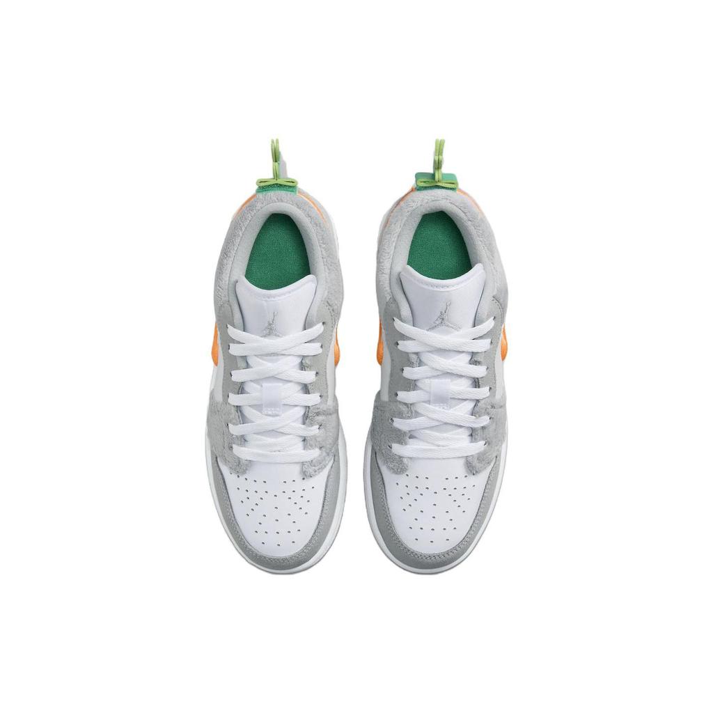 Детские кроссовки Air Jordan 1 Low GS Rabbit Серые светло-дымчато-серые Total-Orange DZ6333-083