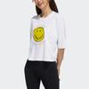 Adidas Neo Sports Round Neck Smiley Print T-Shirt Women Tops White H61980