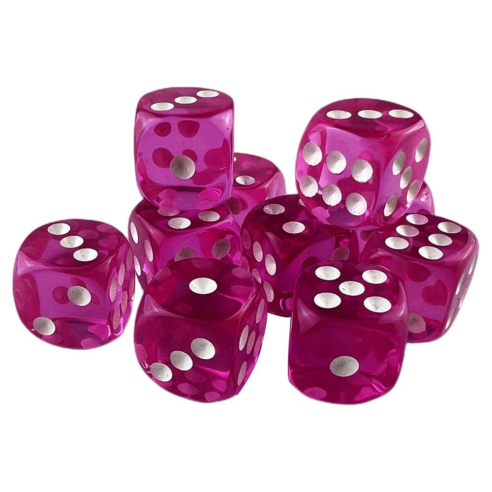 Candy Color Dice 10pcs 6 Sided Translucent Dice Acrylic Game Dice Set