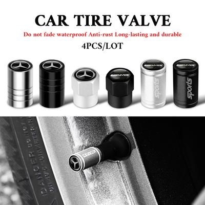 4 шт. Металлический значок AMG для автомобиля, колпачки клапанов шин, пылезащитные колпачки для Mercedes Benz AMG W212 W213 W205 W177 W204 V177 W247 W176 GLA GLC