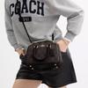 Coach Savannah 28 Adjustable Detachable Shoulder Strap Classic Logo Print Coated Canvas Tote Bag Large Women Tote Bags Walnut Black CAL53-IMXAQ