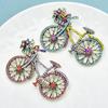 Wuli&baby Shining Bicycle Brooches For Women Unisex 2- Beautiful Taking Flowers Bike Brooch Pins Gifts