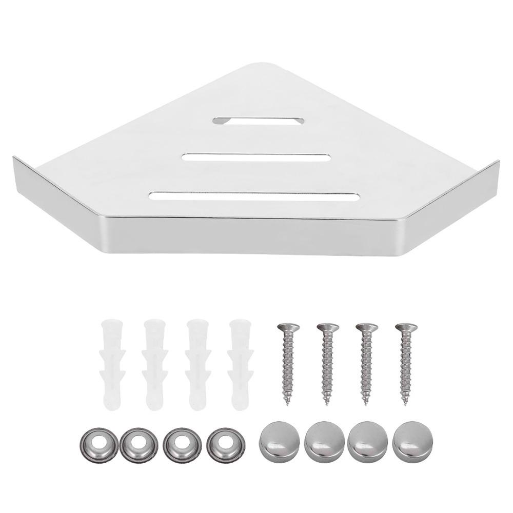 Stainless Steel Corner Storage Rack Wall Mount Shower Organizer Durable Shower Shelf Space Saving