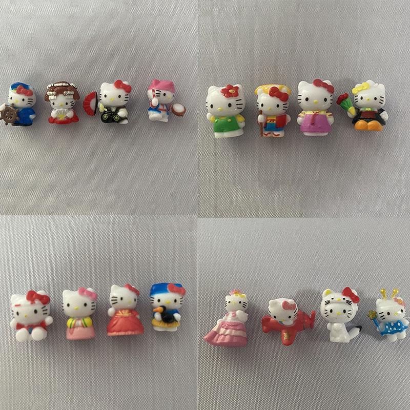 Набор из 16 милых ПВХ фигурок Hello Kitty Мультяшный кот Игрушки Мини-украшения для ландшафта Идеальный подарок для детей