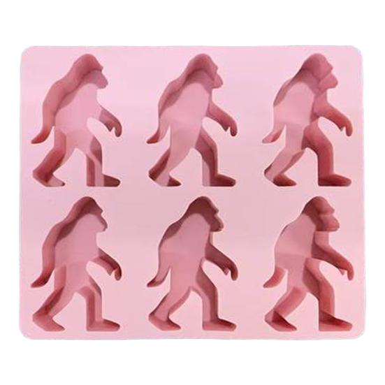 Ice Cube Mold 6-Cavity Gorilla Shape Ice Cube Tray for Whiskey Cocktails DIY Treats Reusable Easy Release Popsicle Molds