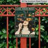 2D Flat Vintage Boho Aluminum Wall Art - "Lose Your Mind, Find Your Soul" Retro Sign with Cosmic & Floral Design, 7.87*11.8 Inch, Perfect for Home