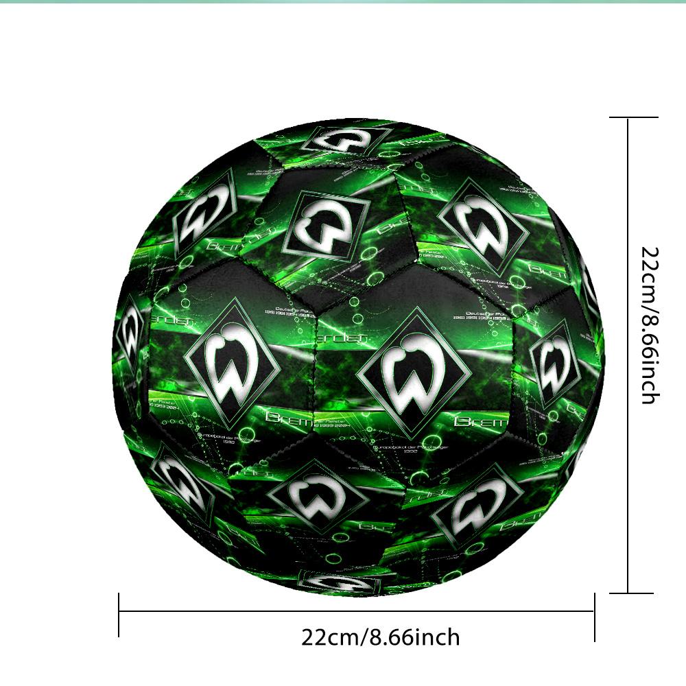 Green Tech Emblem Soccer Ball Size 5 Soccer Ball, Machine-stitched, Soft and Comfortable, Suitable for Training and Matches Fan Gift