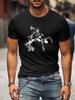 Мужская повседневная футболка с графическим принтом 'Борьба', дышащая, с коротким рукавом, круглым вырезом, летняя