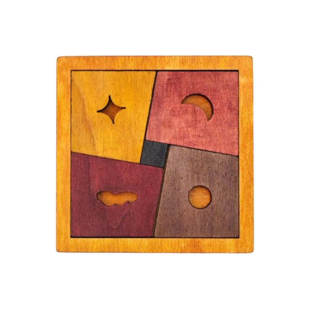 Challenges Wooden Tangram Puzzle Interactive Jigsaw Puzzle Board Boys Girls