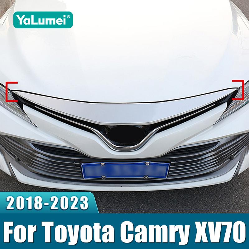 For Toyota Camry XV70 LE XLE 2018 Car Front Hood Bonnet Grill Grille Bumper Lip Molding Mesh Trim Cover