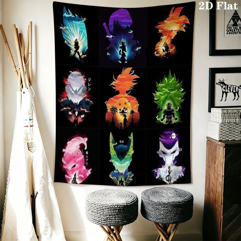 Dragon Ball Wall Tapestry Aesthetic Wall Hanging Printed Fabric Blanket Decorative Tapestries For Bedroom Living Room Home Decor