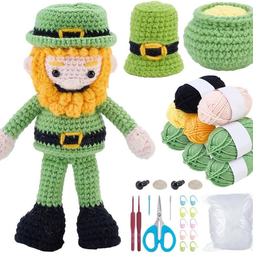 DIY Crochet Kit for Beginners, Complete Hand Knitting Supplies with Tools & Tutorial, Creative Doll Making Craft Set for Home Decor Gift