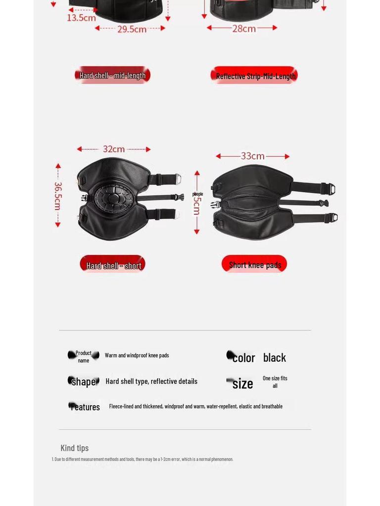 Unisex Winter Electric Motorcycle Knee Pads: Cold-Proof, Waterproof, Windproof, Thickened Fleece-Lined Leg Warmers for Riding