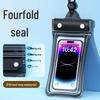 Triple-Fold Waterproof Phone Pouch with Touch Screen & Photo Capability for Swimming, Rafting, Diving – Universal Fit.