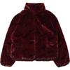 New Women's Printed Faux Fur Jacket Asia Sizing Burgundy Crush DQ6843-652