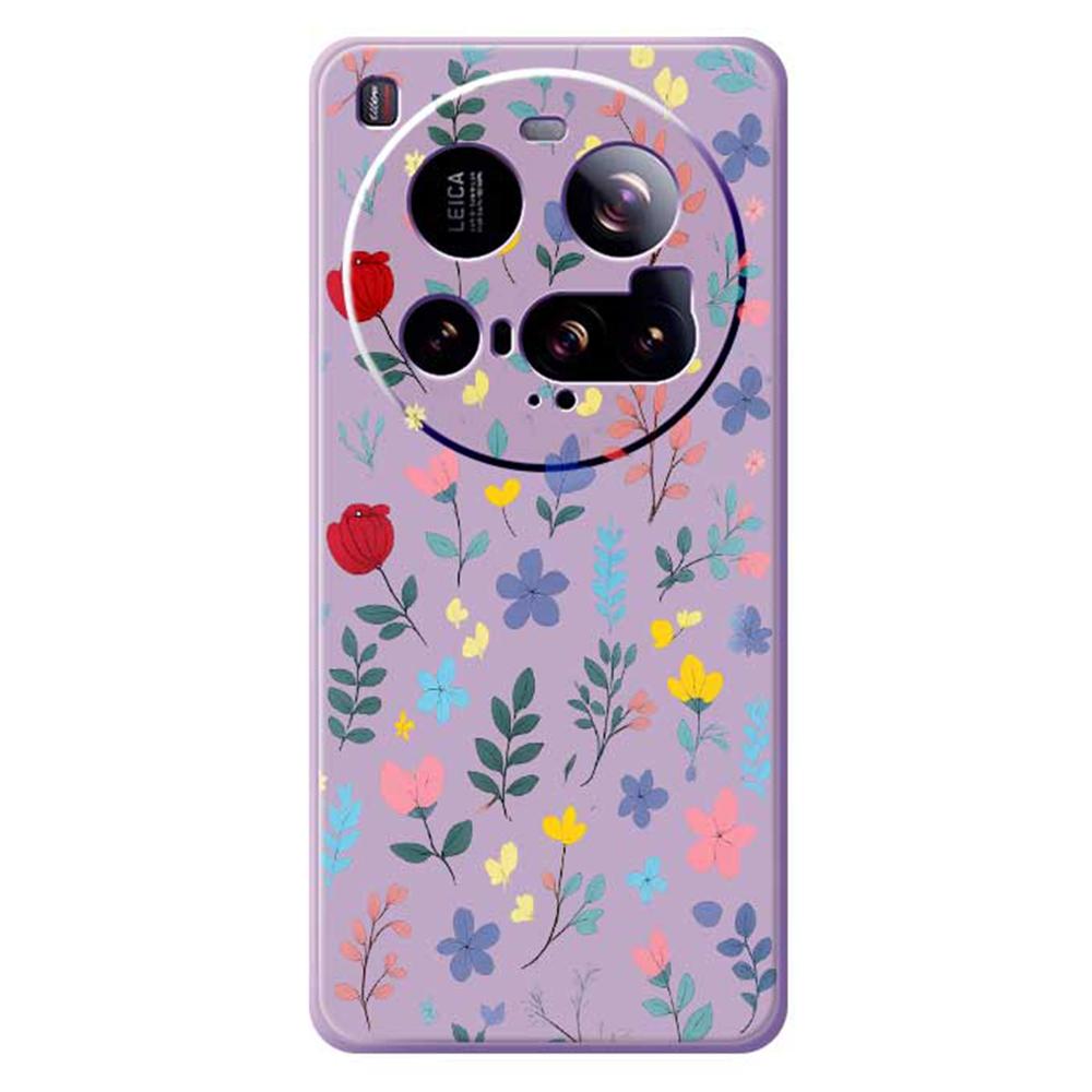 For Xiaomi 15 Ultra Case Colorful Flower Branches Pattern Printing Straight Edge TPU Phone Back Cover