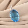 Swiss Blue Topaz Gemstone 925 Sterling Silver Handmade Partywear Pendant For Women, Topaz Pendant For Mother PP-64-9