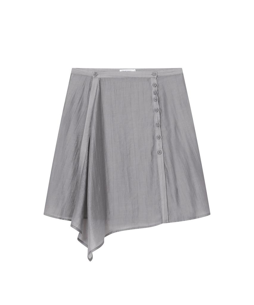 Miseki Seoul Button Layered Wrap Skirt Gray