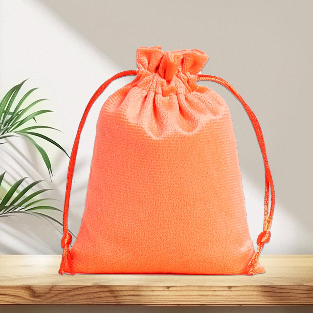 Custom Black Velvet Jewelry Storage Flannel Drawstring Bag