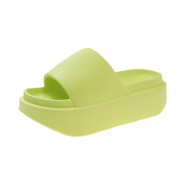Новые женские тапочки из ЭВА на толстой подошве 6 см, модные домашние тапочки на платформе, летняя верхняя одежда, нескользящие женские тапочки на возвышении