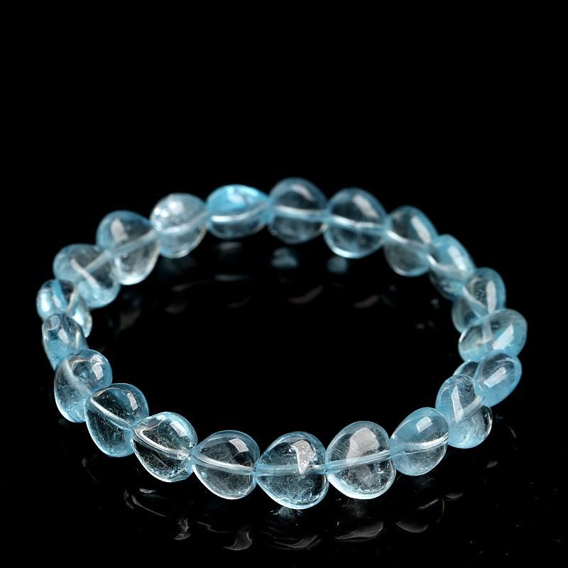 Браслет Hongxirui из кристалла с натуральным голубым топазом в форме сердца