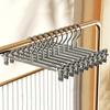 8Pcs Trouser Hangers Adjustable Non-Slip Space Saving with Rubber Coating Strong Chrome Clothes Hangers
