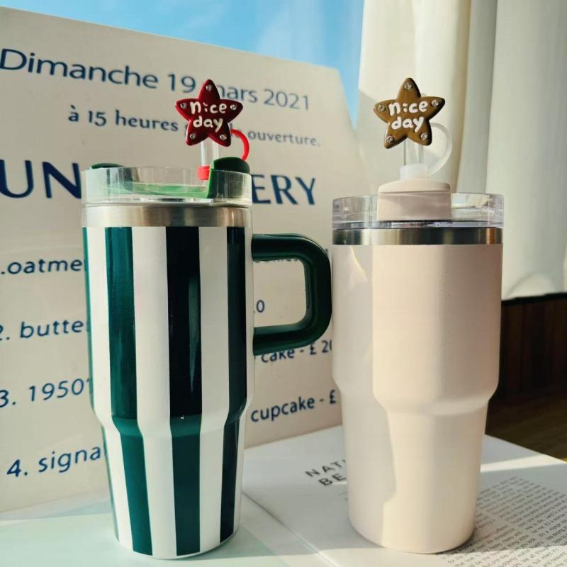 Милая насадка-звездочка на трубочку, подходит для стакана Stanley Tumbler, силиконовая заглушка для трубочки 10 мм, термостойкая, пылезащитная, аксессуары для стакана