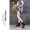 Woman Leather Ankle Boots Lace Up Shoes Woman Short Autumn Winter Boots Platform Heels Working Boots Footwear