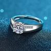 S925 Sterling Silver Classic Paris Ring Men'S One-Carat Bilateral Diamond Open Ring Simple Personalized Couple Ring