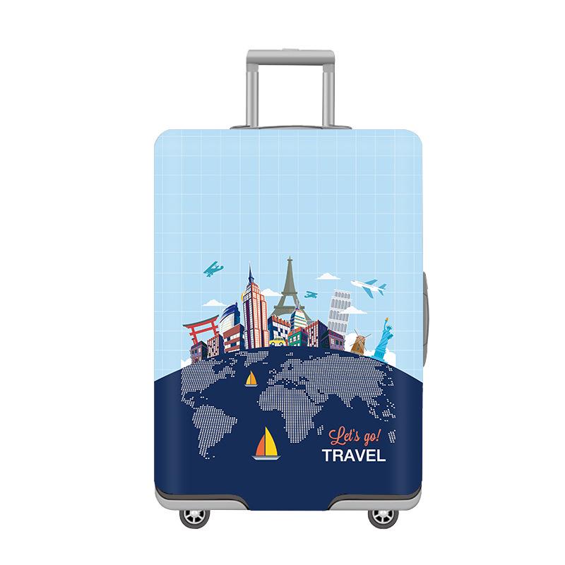 Thickened Elastic Printed Luggage Protector & Dust Cover